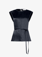 Proenza Schouler Still Life image of Clemence Top in Satin in BLACK