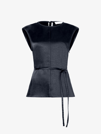 Proenza Schouler Still Life image of Clemence Top in Satin in BLACK