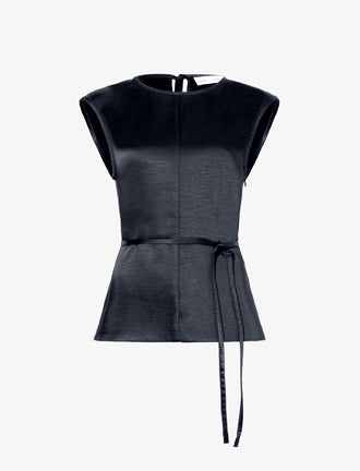 Proenza Schouler Still Life image of Clemence Top in Satin in BLACK