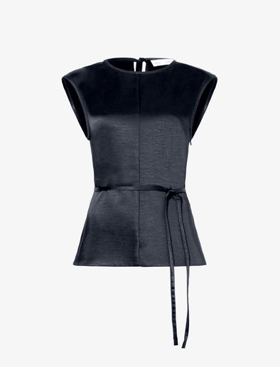 Proenza Schouler Still Life image of Clemence Top in Satin in BLACK