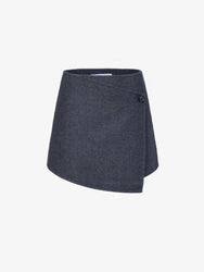 Proenza Schouler Still Life image of Patti Skirt in Double Face Wool in COAL MELANGE