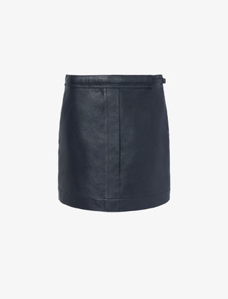 Proenza Schouler flat image of Blaze Skirt in Pebbled Leather in black