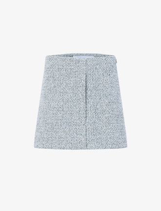 Proenza Schouler Flat image of Elise Skirt in Boucle in COAL/BLACK/ALABASTER