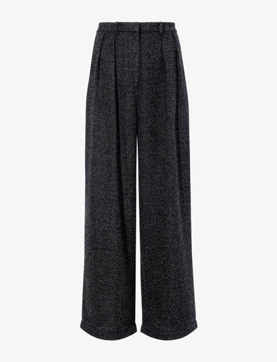 Proenza Schouler flat image of Eleanor Pant in Tweed in BLACK/ALABASTER