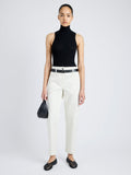 Proenza Schouler Front full length image of model wearing Cait Pant in Cotton Twill in ALABASTER