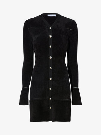 Proenza Schouler Still Life image of Lucille Cardigan in Chenille in BLACK
