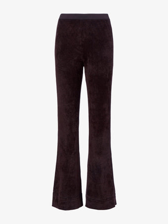 Proenza Schouler flat image of Evie Knit Pant in Chenille in HICKORY