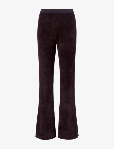 Proenza Schouler flat image of Evie Knit Pant in Chenille in HICKORY