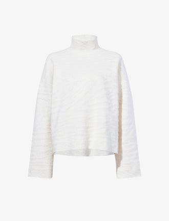 Proenza Schouler Flat image of Asher Sweater in Brushed Knit in EGGSHELL