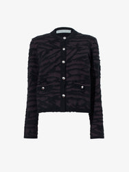 Flat image of Josephine Jacket in Brushed Knit in HICKORY/BLACK