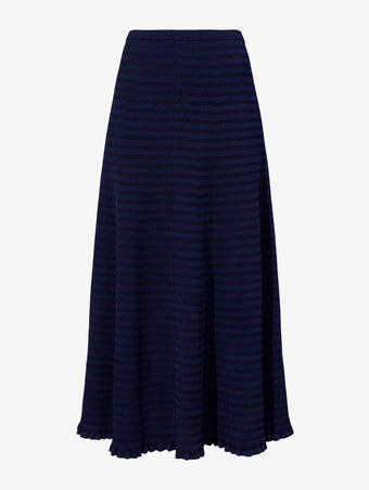 Proenza Schouler flat image of Stina Knit Skirt in Geo Knits in NAVY/BLACK