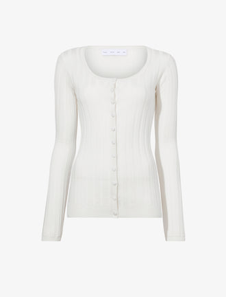 Proenza Schouler Still Life image of Hattie Cardigan in Lightweight Cashmere in IVORY