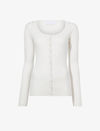 Proenza Schouler Still Life image of Hattie Cardigan in Lightweight Cashmere in IVORY