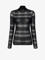 Proenza Schouler Still Life image of Stefanie Sweater in Plaid Knits in BLACK