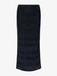 Proenza Schouler flat image of Elsa Skirt in Plaid Knits in BLACK
