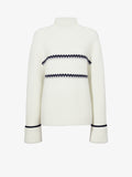 Proenza Schouler flat image of Anne Fairisle Sweater in Merino Wool in WHITE/BLACK/COAL