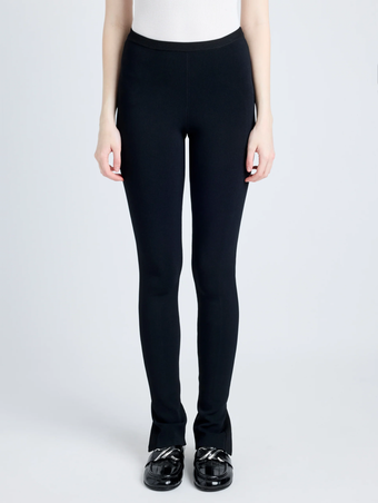 Proenza Schouler Front cropped image of model wearing Marisol Pants in Ribbed Knit in BLACK