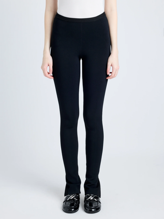 Proenza Schouler Front cropped image of model wearing Marisol Pants in Ribbed Knit in BLACK