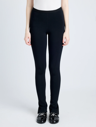 Proenza Schouler Front cropped image of model wearing Marisol Pants in Ribbed Knit in BLACK
