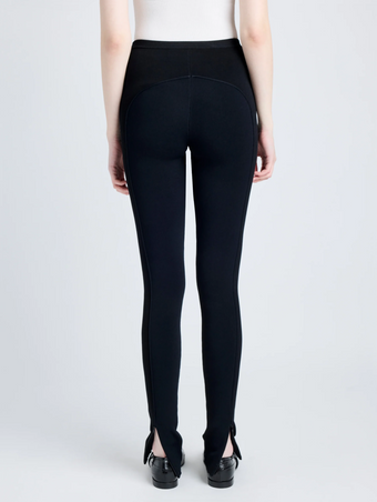 Proenza Schouler Back cropped image of model wearing Marisol Pants in Ribbed Knit in BLACK