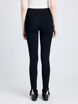 Proenza Schouler Back cropped image of model wearing Marisol Pants in Ribbed Knit in BLACK