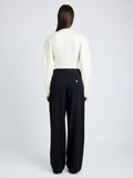 Proenza Schouler Back full length image of model wearing Carolina Sweater in Souffle Knit in ALABASTER