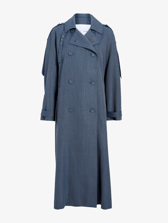 Proenza Schouler Still Life image of Sakia Coat in Wool Melange in Denim