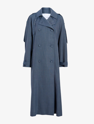 Proenza Schouler Still Life image of Sakia Coat in Wool Melange in Denim