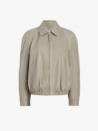 Proenza Schouler Still Life image of Beck Bomber in Lightweight Nappa in Granite