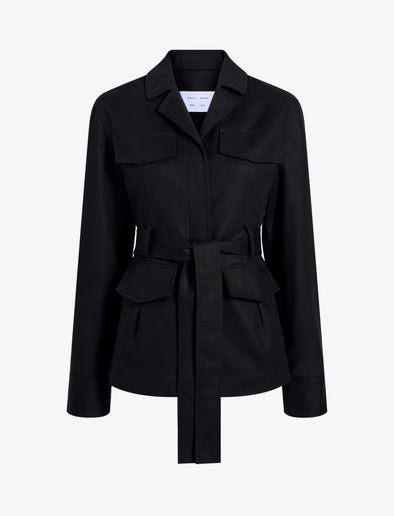 Proenza Schouler Still Life image of Indie Jacket in Stretch Cotton Suiting in Black