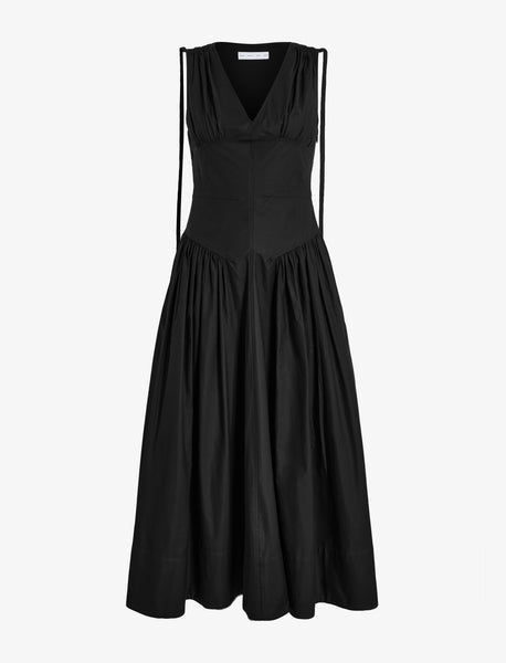 Proenza Schouler White Label Clayton Dress in Poplin - Black