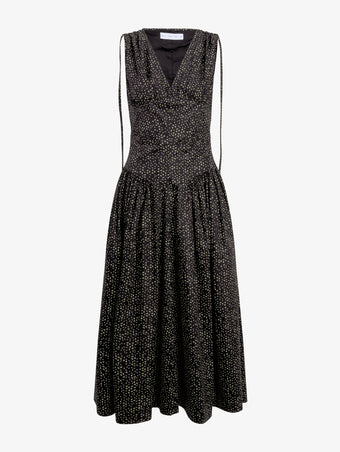 Proenza Schouler Still Life image of Clayton Dress in Printed Poplin in Black/Vanilla