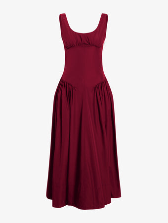 Proenza Schouler Still Life image of Kendall Dress in Tech Cotton in Claret