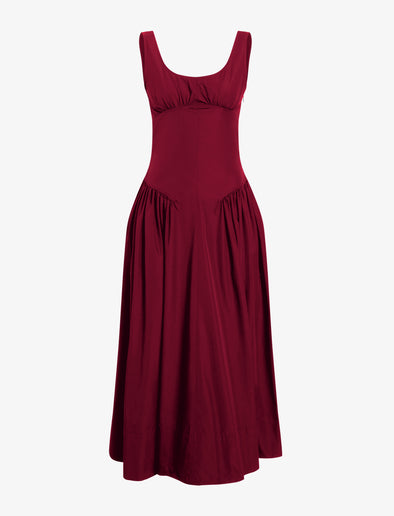 Proenza Schouler Still Life image of Kendall Dress in Tech Cotton in Claret