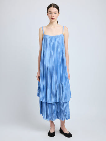 Proenza Schouler Still Life image of Clyne Dress in Pleated Jersey in Pool
