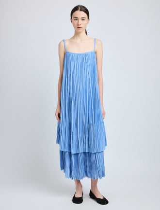 Proenza Schouler Still Life image of Clyne Dress in Pleated Jersey in Pool