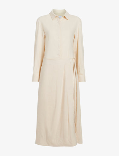 Proenza Schouler Still Life image of Lato Wrap Dress in Linen Slub in Light Wheat
