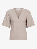 Proenza Schouler Still Life image of Lilian Top in Brushed Poplin in Granite