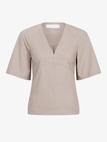 Proenza Schouler Still Life image of Lilian Top in Brushed Poplin in Granite