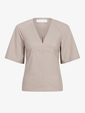 Proenza Schouler Still Life image of Lilian Top in Brushed Poplin in Granite