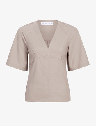 Proenza Schouler Still Life image of Lilian Top in Brushed Poplin in Granite