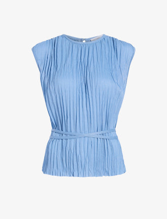 Proenza Schouler Still Life image of Lyra Top in Pleated Jersey in Pool