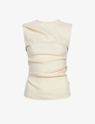 Proenza Schouler Still Life image of Anoushka Top in Linen Slub in Light Wheat