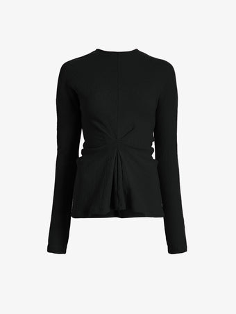 Proenza Schouler Still Life image of Heather Top in Twisted Rib in Black