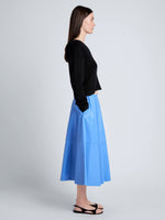 Proenza Schouler Side full length image of model wearing Cece Skirt in Lightweight Nappa in Pool