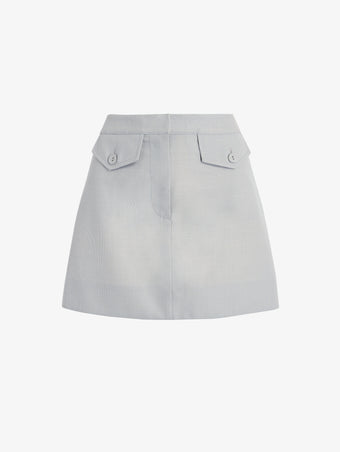 Proenza Schouler Still Life image of Jamison Skirt in Wool Melange in Light Grey