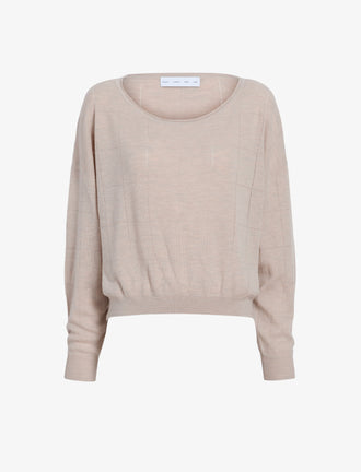 Proenza Schouler Still Life image of Conley Knit Sweater in Lightweight Merino in Light Rose Melange