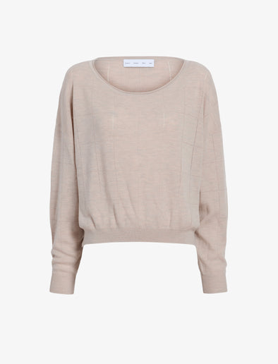 Proenza Schouler Still Life image of Conley Knit Sweater in Lightweight Merino in Light Rose Melange