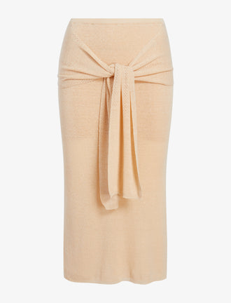 Proenza Schouler Still Life image of Phelan Knit Skirt in Linen Twist in Light Wheat