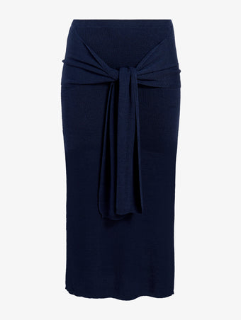Proenza Schouler Still Life image of Phelan Knit Skirt in Linen Twist in Navy